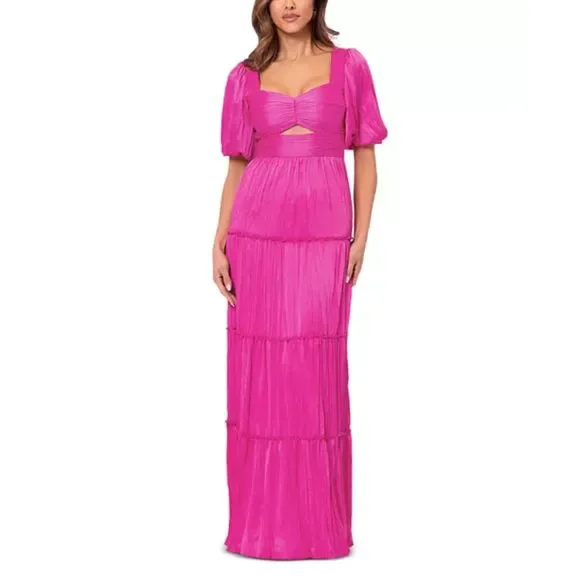 Aqua | Dresses | Aqua Womens A2588 Size 4 Pink Pleated Cutout Aline Dress  Nwt | Poshmark